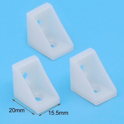300 PCS Plastic Thickened Detachable Corner Connector Furniture Right Angle Board Bracket without Cover, Size: S (White)-garmade.com