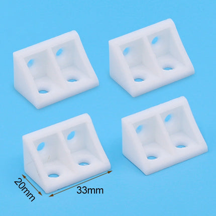 200 PCS Plastic Thickened Detachable Corner Connector Furniture Right Angle Board Bracket without Cover, Size: M (White)-garmade.com