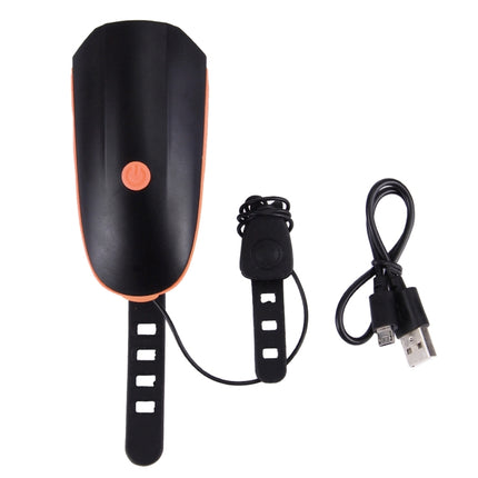 125 / 250LM 3 Modes USB Rechargeable LED Bright Light with Horn & Handlebar Mount(Orange)-garmade.com