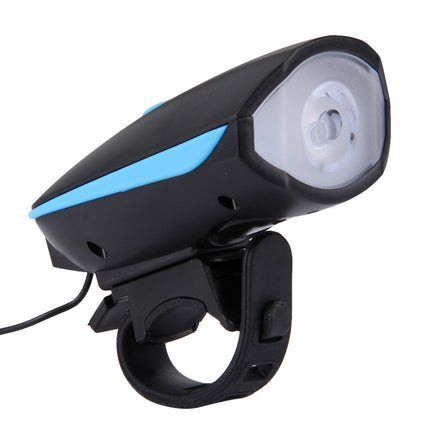125 / 250LM 3 Modes USB Rechargeable LED Bright Light with Horn & Handlebar Mount(Blue)-garmade.com