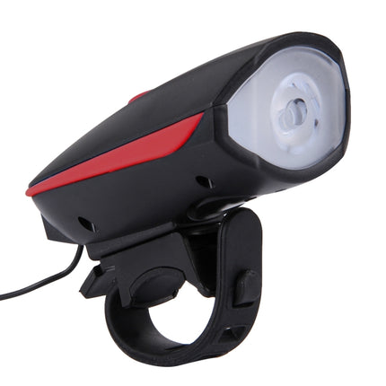 125 / 250LM 3 Modes USB Rechargeable LED Bright Light with Horn & Handlebar Mount(Red)-garmade.com