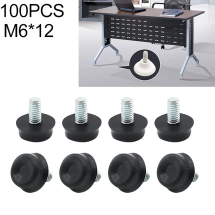 100 PCS Adjustable Foot Pad Furniture Screw Support Stub, M6x12-garmade.com
