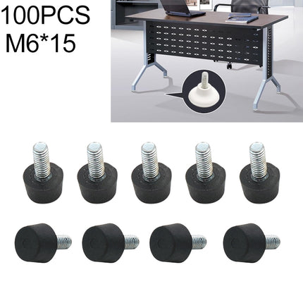 100 PCS Adjustable Foot Pad Furniture Screw Support Stub, M6x15-garmade.com