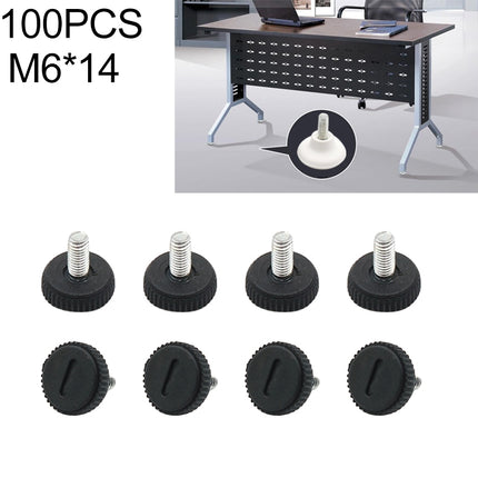 100 PCS Adjustable Foot Pad Furniture Screw Support Stub, M6x14-garmade.com