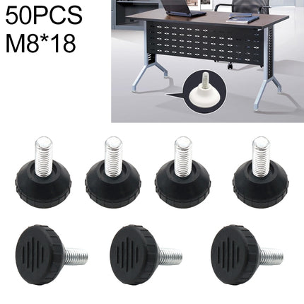50 PCS Adjustable Foot Pad Furniture Screw Support Stub, M8x18-garmade.com