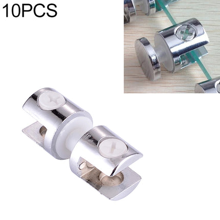10 PCS Zinc Alloy Bright Fixed Bracket Connection 10mm Cylindrical Double-sided Glass Fixing Clamp-garmade.com