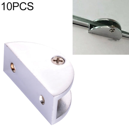 10 PCS Zinc Alloy Bright Fixed Bracket Connection Semicircle Glass Fixing Clamp, Size: S-garmade.com
