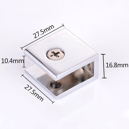 10 PCS Zinc Alloy Bright Fixed Bracket Connection Square Glass Fixing Clamp, Size: S-garmade.com