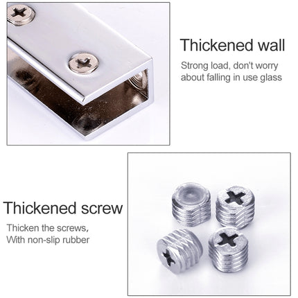 10 PCS Zinc Alloy Bright Fixed Bracket Connection Square Glass Fixing Clamp, Size: S-garmade.com