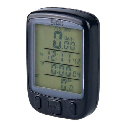 SUNDING 563C Bike Bicycle Waterproof Wireless LCD Screen Luminous Mileage Speedometer Odometer, Chinese Version (Black)-garmade.com