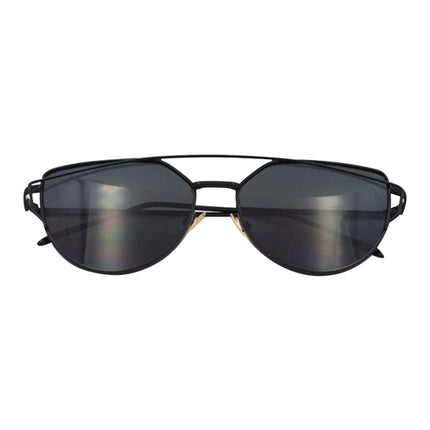 Unisex Fashion Color Film UV400 Reflective Sunglasses (Black + Dark Grey)-garmade.com