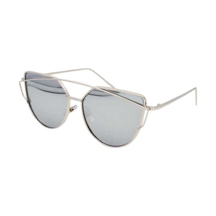 Unisex Fashion Color Film UV400 Reflective Sunglasses (Silver + Mercury)-garmade.com
