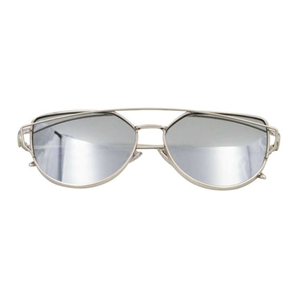 Unisex Fashion Color Film UV400 Reflective Sunglasses (Silver + Mercury)-garmade.com