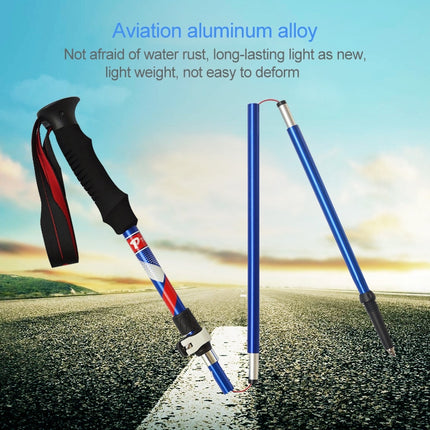 5 Node Portable Foldable Aluminium Alloy Alpenstocks Trekking Poles, Folding Length : 28.5CM (Black)-garmade.com
