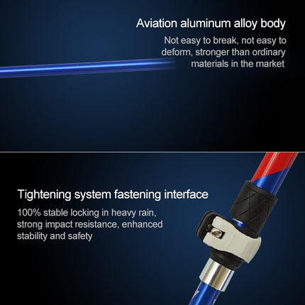 5 Node Portable Foldable Aluminium Alloy Alpenstocks Trekking Poles, Folding Length : 28.5CM (Blue)-garmade.com