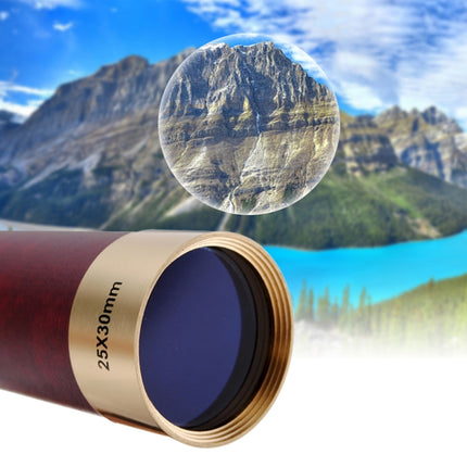 25x30 Portable Pirate Monocular Professional Vision Monocular Telescope with Leather Bag(Gold)-garmade.com