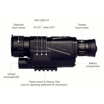 Professional Digital Infrared Night Vision USB Charging Monocular Telescope-garmade.com
