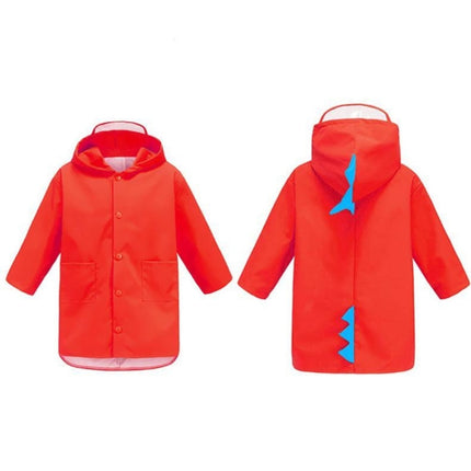 Cartoon Dinosaur Children Fashion Raincoat Size: XXL(Red)-garmade.com