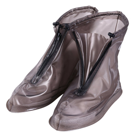 Fashion PVC Non-slip Waterproof Thick-soled Shoe Cover Size: S(Coffee)-garmade.com