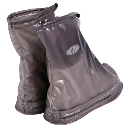 Fashion PVC Non-slip Waterproof Thick-soled Shoe Cover Size: S(Coffee)-garmade.com