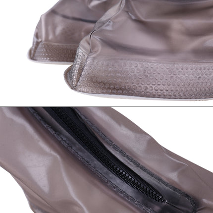 Fashion PVC Non-slip Waterproof Thick-soled Shoe Cover Size: S(Coffee)-garmade.com