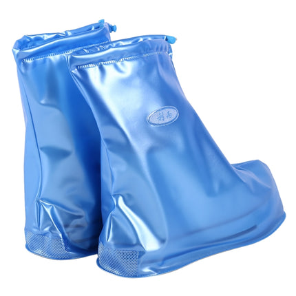 Fashion PVC Non-slip Waterproof Thick-soled Shoe Cover Size: M(Blue)-garmade.com