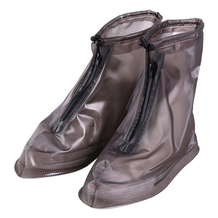 Fashion PVC Non-slip Waterproof Thick-soled Shoe Cover Size: L(Coffee)-garmade.com