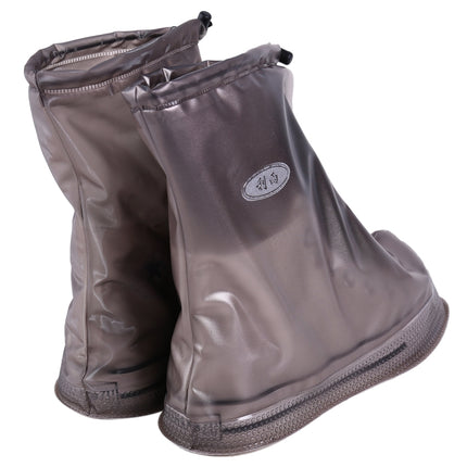 Fashion PVC Non-slip Waterproof Thick-soled Shoe Cover Size: L(Coffee)-garmade.com