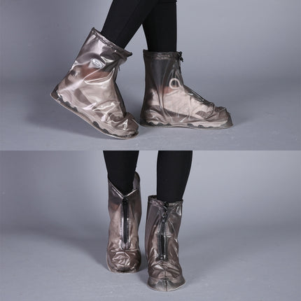 Fashion PVC Non-slip Waterproof Thick-soled Shoe Cover Size: L(Coffee)-garmade.com