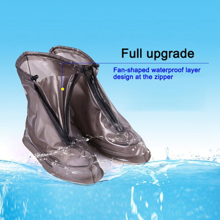 Fashion PVC Non-slip Waterproof Thick-soled Shoe Cover Size: L(White)-garmade.com