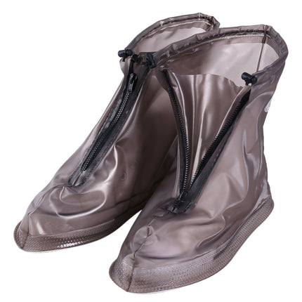 Fashion PVC Non-slip Waterproof Thick-soled Shoe Cover Size: XXXL(Coffee)-garmade.com
