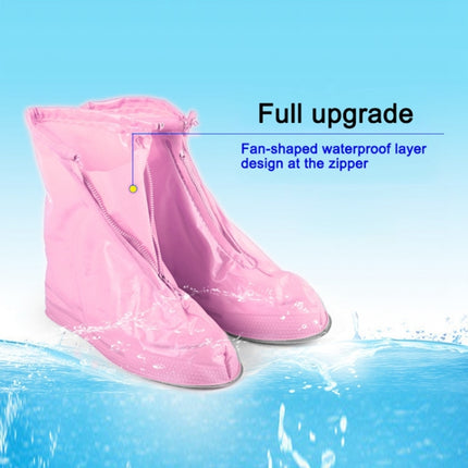 Fashion Children PVC Non-slip Waterproof Thick-soled Shoe Cover Size: M(Pink)-garmade.com