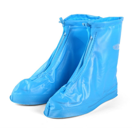 Fashion Children PVC Non-slip Waterproof Thick-soled Shoe Cover Size: M(Baby Blue)-garmade.com