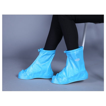 Fashion Children PVC Non-slip Waterproof Thick-soled Shoe Cover Size: M(Baby Blue)-garmade.com