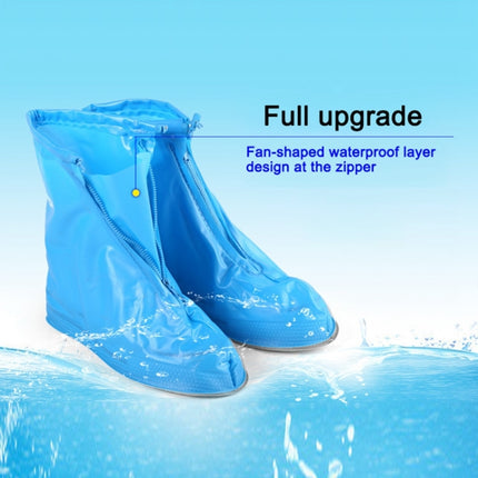 Fashion Children PVC Non-slip Waterproof Thick-soled Shoe Cover Size: M(Baby Blue)-garmade.com