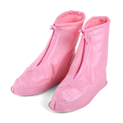 Fashion Children PVC Non-slip Waterproof Thick-soled Shoe Cover Size: L(Pink)-garmade.com