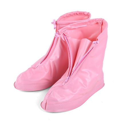 Fashion Children PVC Non-slip Waterproof Thick-soled Shoe Cover Size: L(Pink)-garmade.com