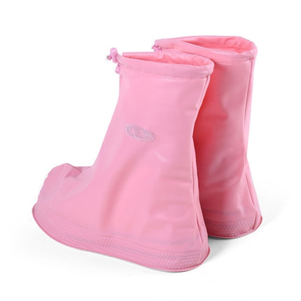 Fashion Children PVC Non-slip Waterproof Thick-soled Shoe Cover Size: L(Pink)-garmade.com