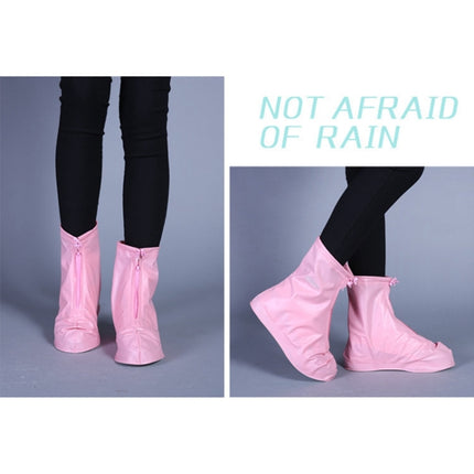 Fashion Children PVC Non-slip Waterproof Thick-soled Shoe Cover Size: L(Pink)-garmade.com