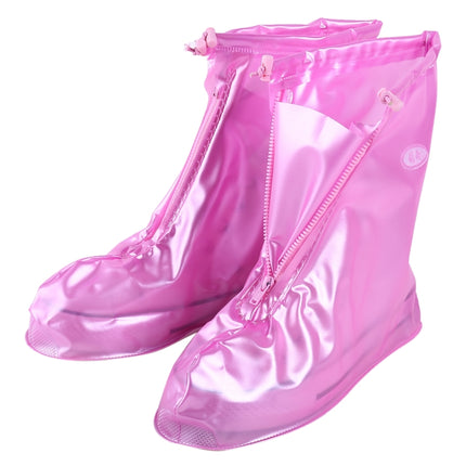 Fashion PVC Non-slip Waterproof Thick-soled Shoe Cover Size: S(Pink)-garmade.com