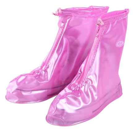 Fashion PVC Non-slip Waterproof Thick-soled Shoe Cover Size: L(Pink)-garmade.com