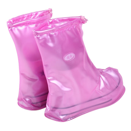 Fashion PVC Non-slip Waterproof Thick-soled Shoe Cover Size: L(Pink)-garmade.com