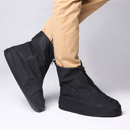 Fashion PVC Non-slip Waterproof Thick-soled Shoe Cover Size: S(Black)-garmade.com