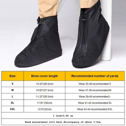 Fashion PVC Non-slip Waterproof Thick-soled Shoe Cover Size: S(Black)-garmade.com