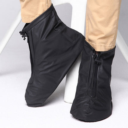Fashion PVC Non-slip Waterproof Thick-soled Shoe Cover Size: M(Black)-garmade.com