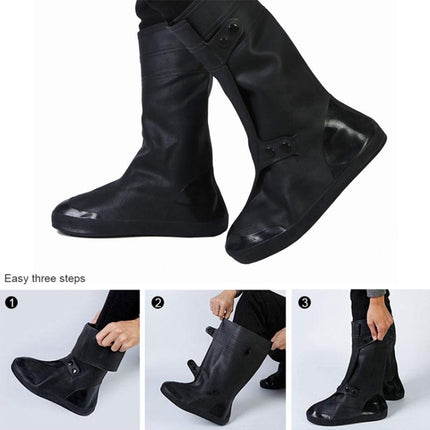 High Tube Rainproof Snowproof Adult Shoe Cover Size: XXL(Black)-garmade.com