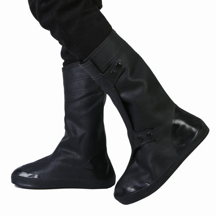 High Tube Rainproof Snowproof Adult Shoe Cover Size: XXXXL(Black)-garmade.com