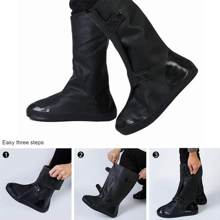 High Tube Rainproof Snowproof Adult Shoe Cover Size: XXXXL(Black)-garmade.com