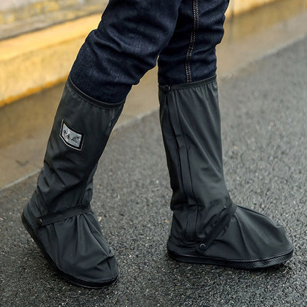 Outdoor High Tube Rainproof Snowproof Thickened Rain Shoes Size: L(Black)-garmade.com