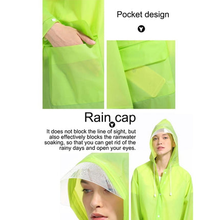 Fashion Adult Lightweight EVA Transparent Frosted Raincoat Big Hat With Pocket Size: L(Blue)-garmade.com